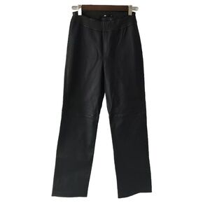 Jarbo CATERINA ANKLE STRAIGHT LEG PANT IN STRETCH LEATHER Size 32 Eu 2-4 Us
